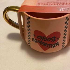 Heartfelt Pink Mug with Gold Handle